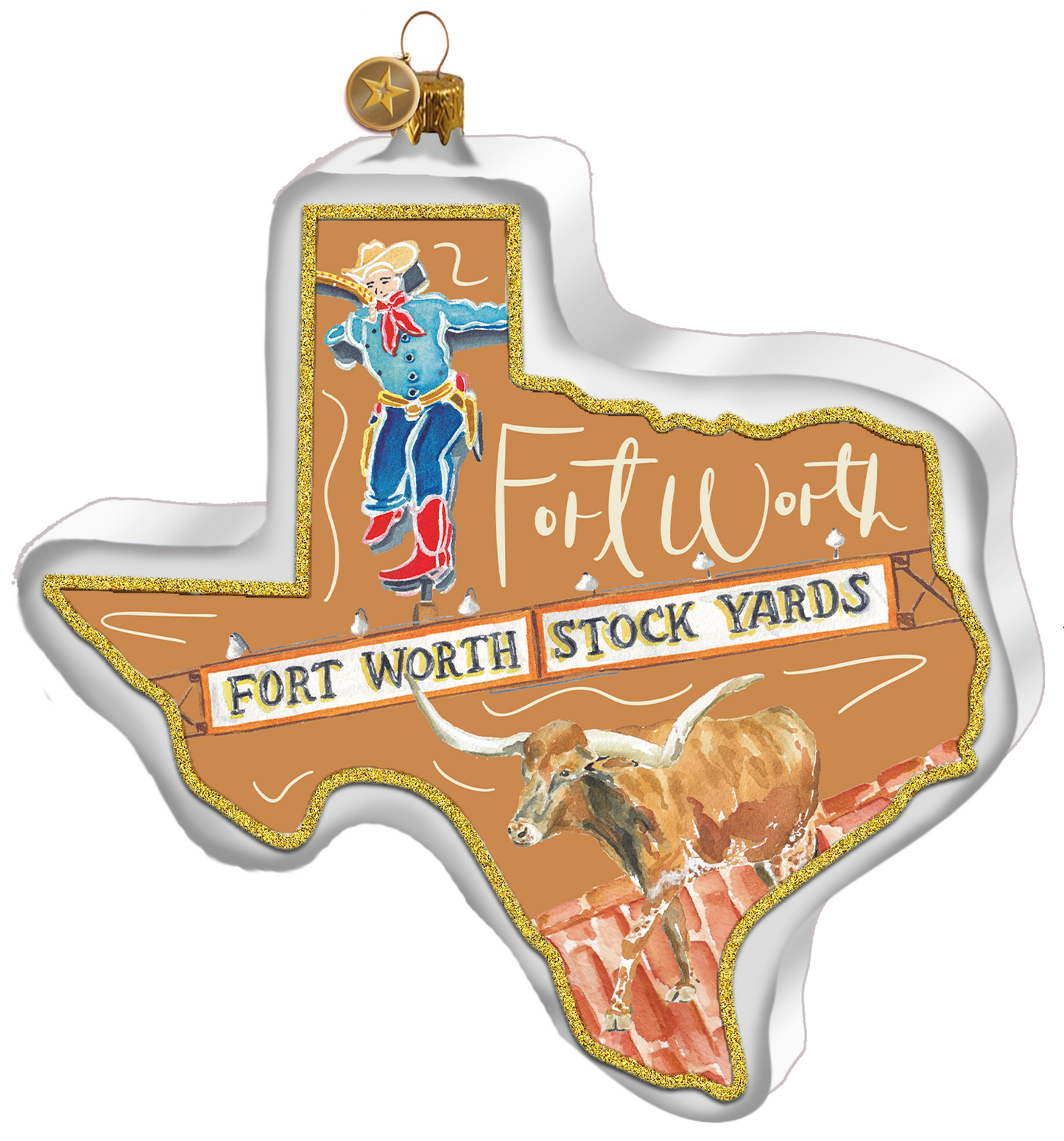 Fort Worth Catherine Cartie City Capsule 2025 Texan Christmas Ornament
