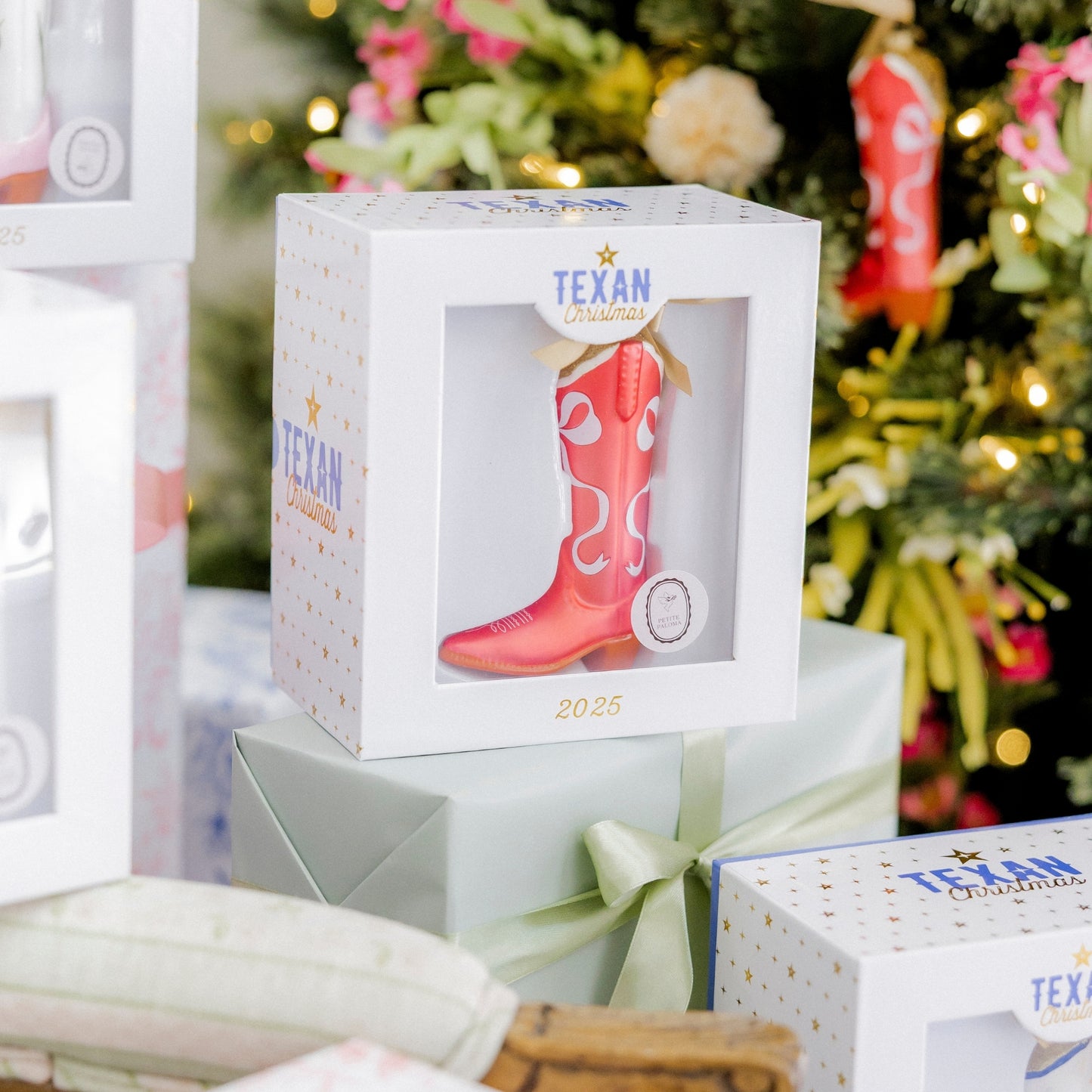 Texan Christmas 2025 Petite Paloma Claire Red Bow Boot