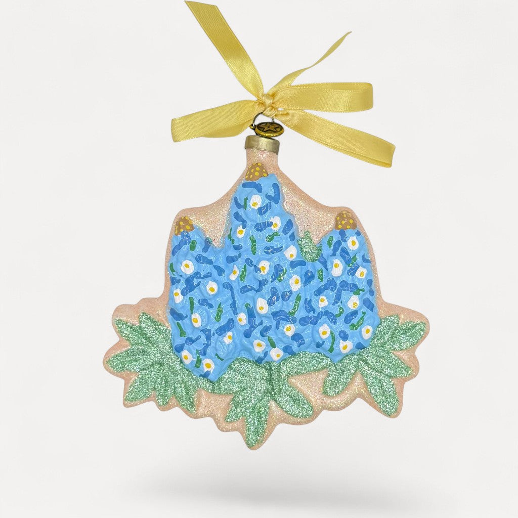 Texas Bluebonnet Blown Glass Christmas Ornament | Texan Christmas 2026 Edition