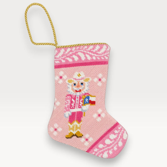 Bauble Stockings x Texan Christmas Cowboy Nutcracker Needlepoint Mini Stocking