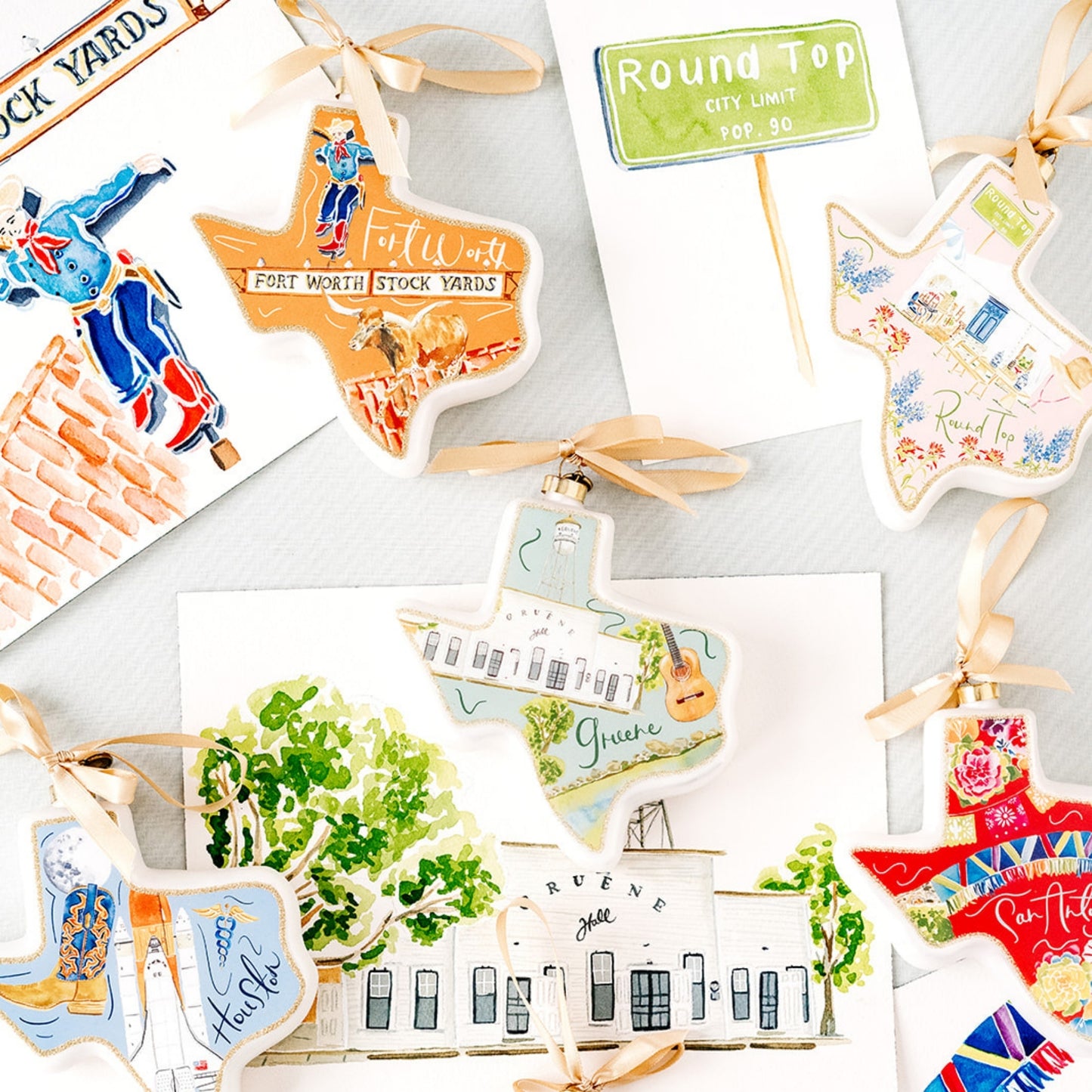 Round Top Catherine Cartie City Capsule 2025 Texan Christmas Ornament