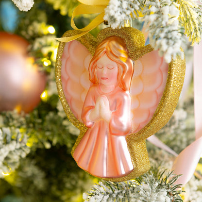 Praying Angel Blown Glass Christmas Ornament – 2026 First Edition