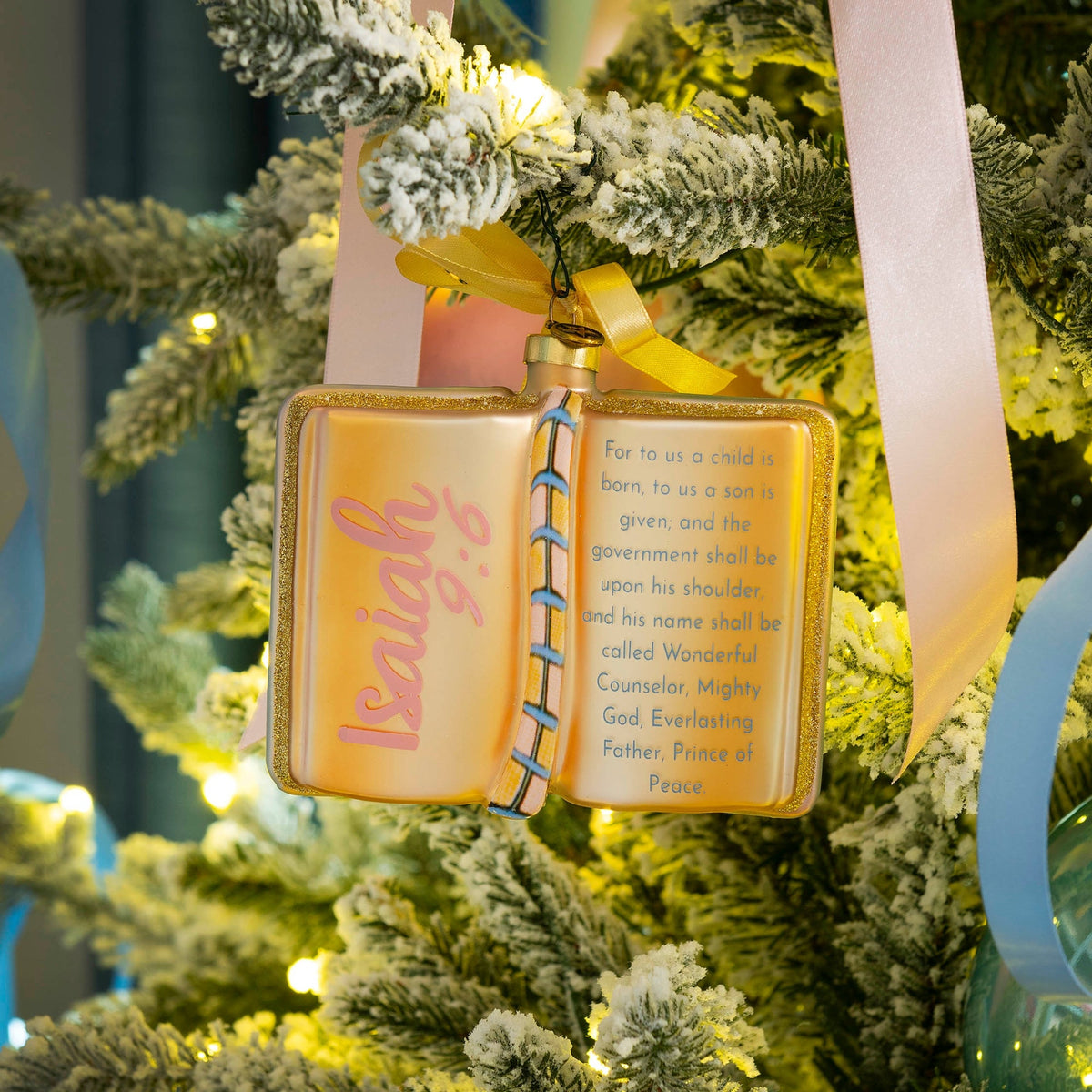 Isaiah 9:6 Bible Blown Glass Christmas Ornament – 2026 First Edition