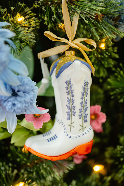 Texan Christmas x Petite Paloma Quinn Bluebonnet Boot Ornament | 2024 First Edition