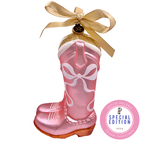 Texan Christmas x Petite Paloma Claire Bow Boot Special Edition Ornament