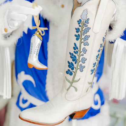 Texan Christmas x Petite Paloma Quinn Bluebonnet Boot Ornament | 2025 Edition