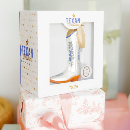 Texan Christmas x Petite Paloma Quinn Bluebonnet Boot Ornament | 2025 Edition