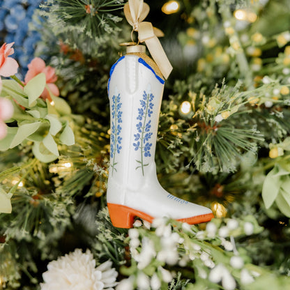Texan Christmas x Petite Paloma Quinn Bluebonnet Boot Ornament | 2025 Edition