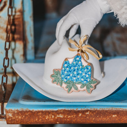 Texas Bluebonnet Blown Glass Christmas Ornament | Texan Christmas 2026 Edition