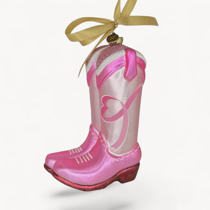 Give Breast Cancer the Boot Texan Christmas Ornament_ 2026 Edition