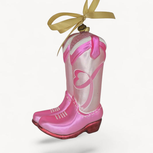 Give Breast Cancer the Boot Texan Christmas Ornament_ 2026 Edition