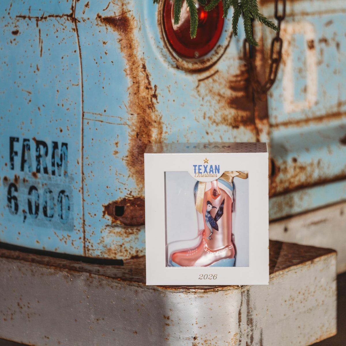 Pink Cowboy Boots & Roadrunner Texas Christmas Ornament | Texan Christmas 2026 Edition