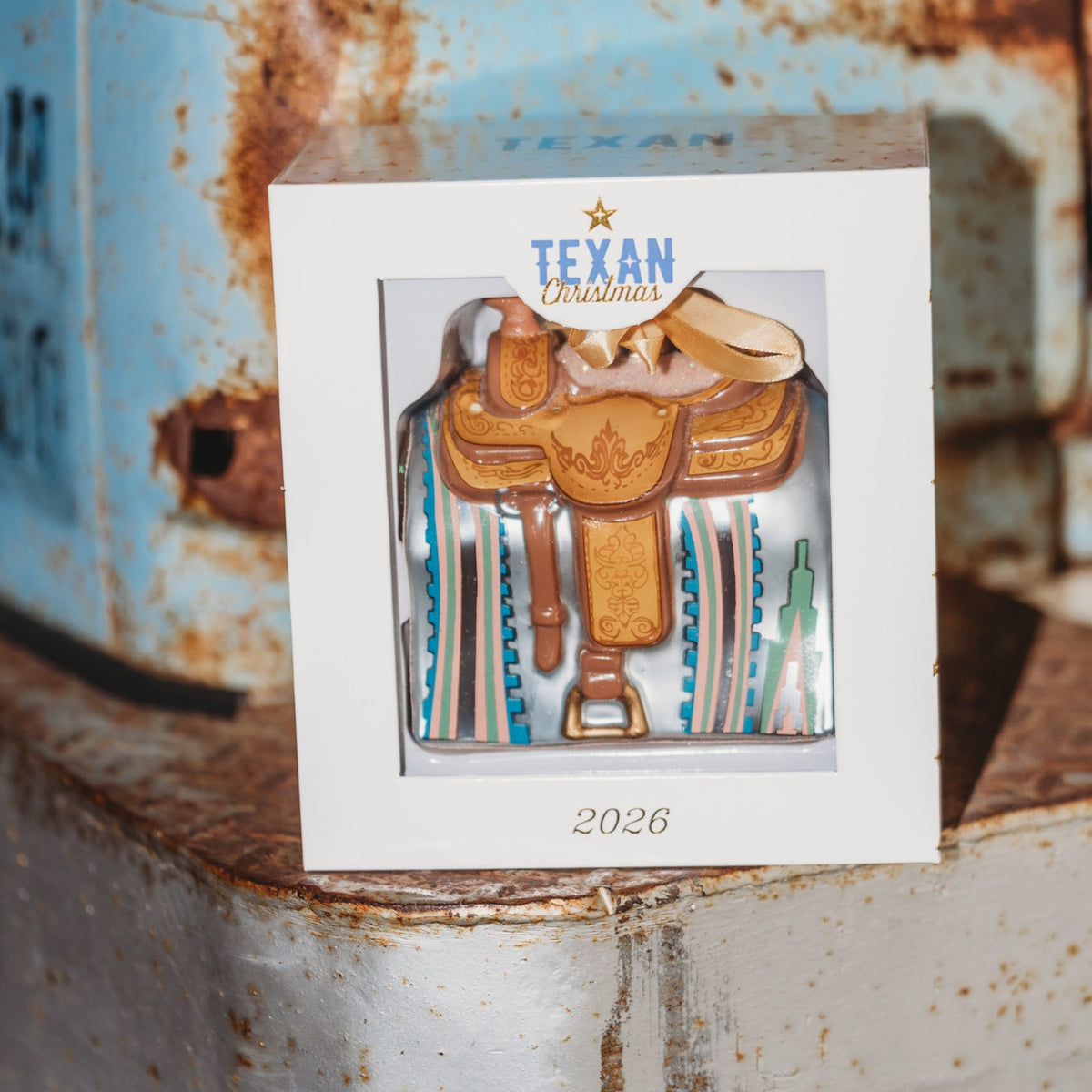 Western Saddle Blown Glass Texas Christmas Ornament | Texan Christmas 2026 Edition