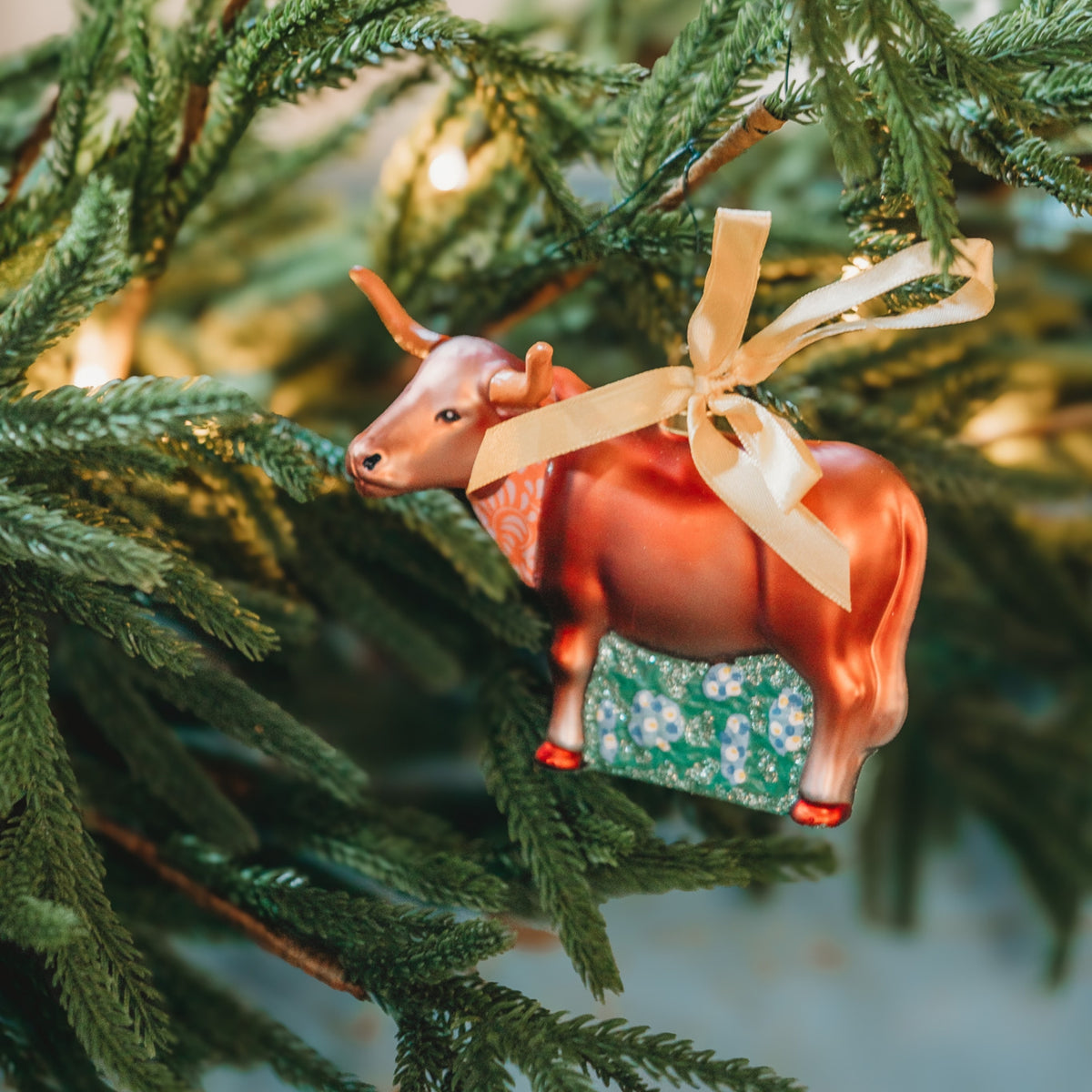 Texas Longhorn Blown Glass Christmas Ornament | Texan Christmas 2026 Edition