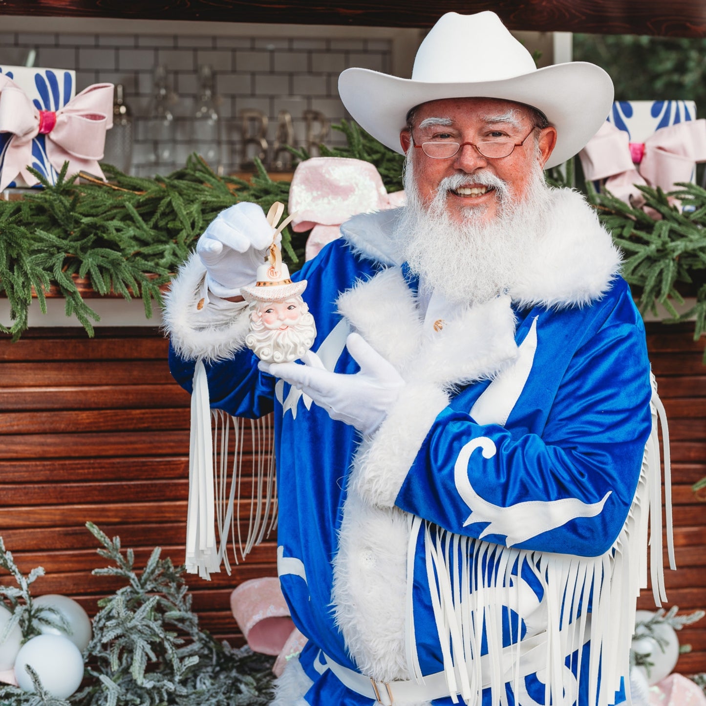 Texas Exes Cowboy Santa 2025 Edition Texan Christmas Ornament